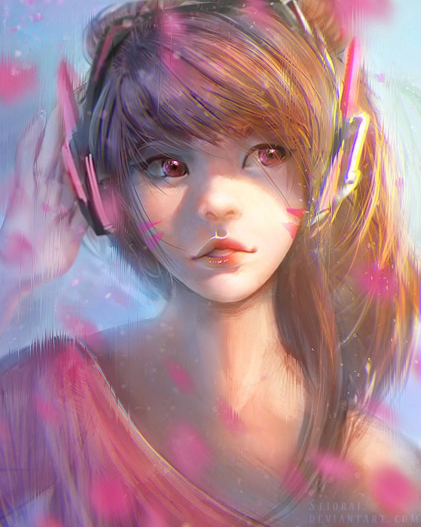 d.va (overwatch and 1 more) drawn by seiorai
