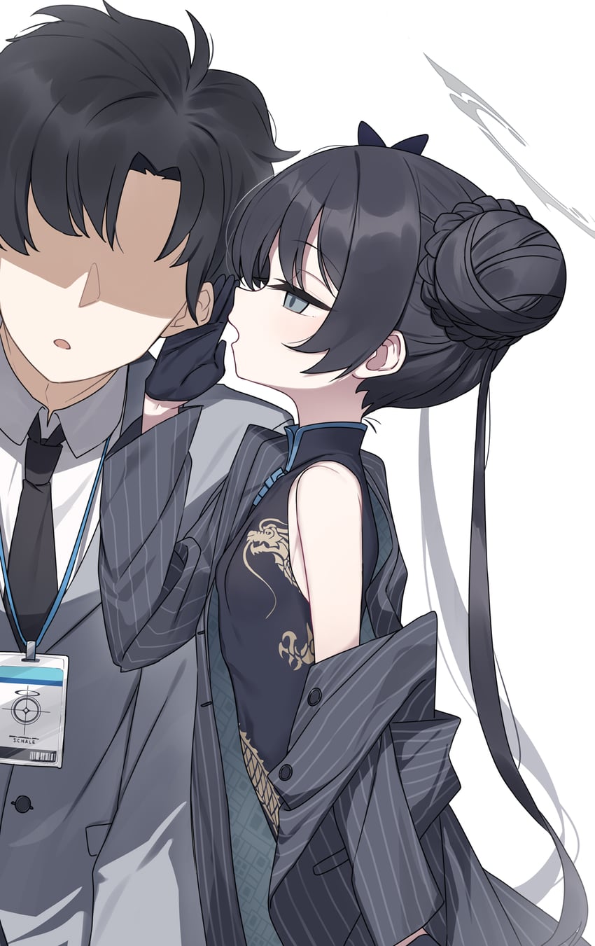 sensei and kisaki (blue archive and 1 more) drawn by wagashi928
