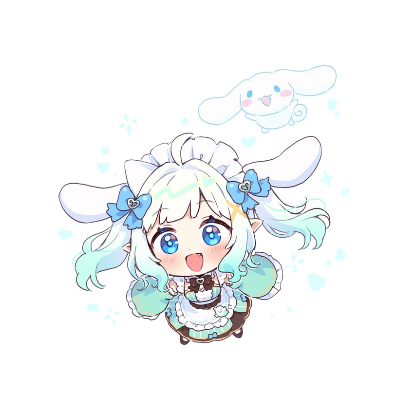 cinnamoroll and mint fantome (indie virtual youtuber and 2 more) drawn by moorina