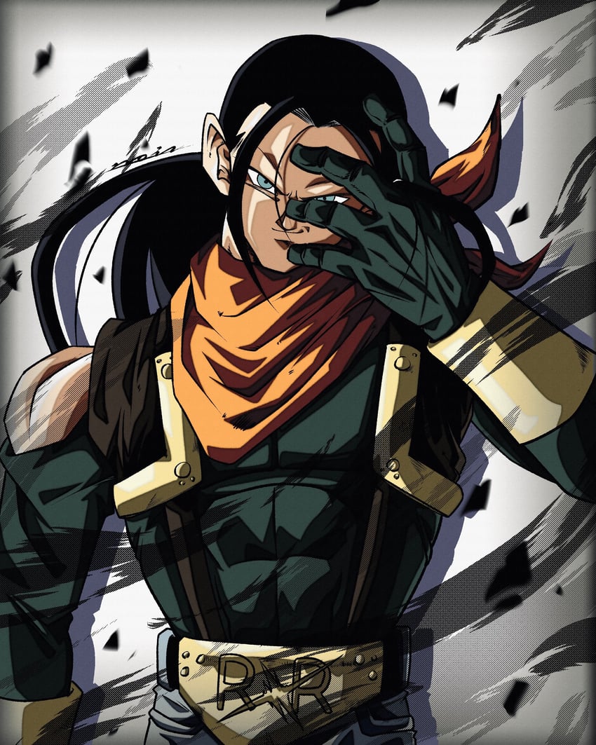 super android 17 (dragon ball and 1 more) drawn by noir_illust