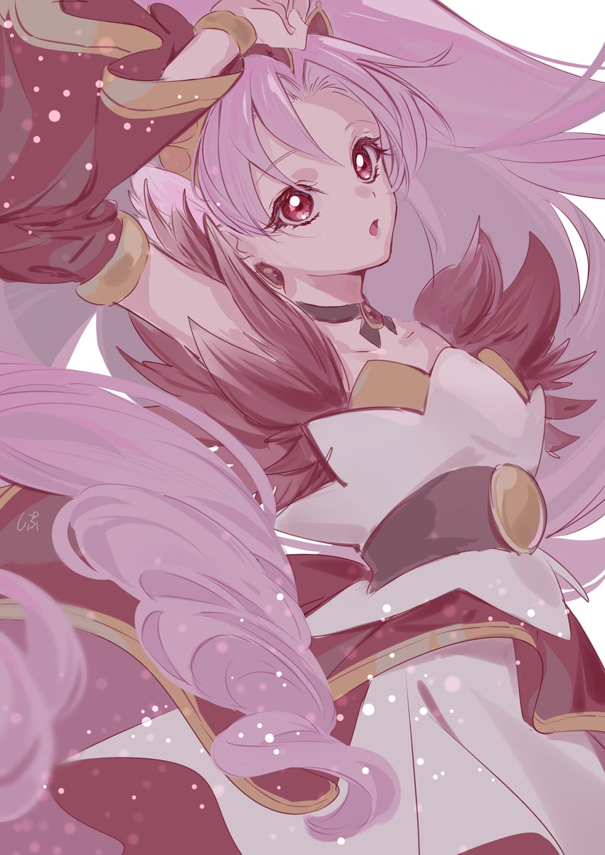 akagi towa and cure scarlet (precure and 1 more) drawn by shipu_(gassyumaron)