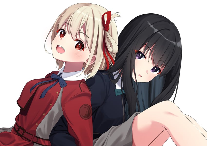 nishikigi chisato and inoue takina (lycoris recoil) drawn by syurimp