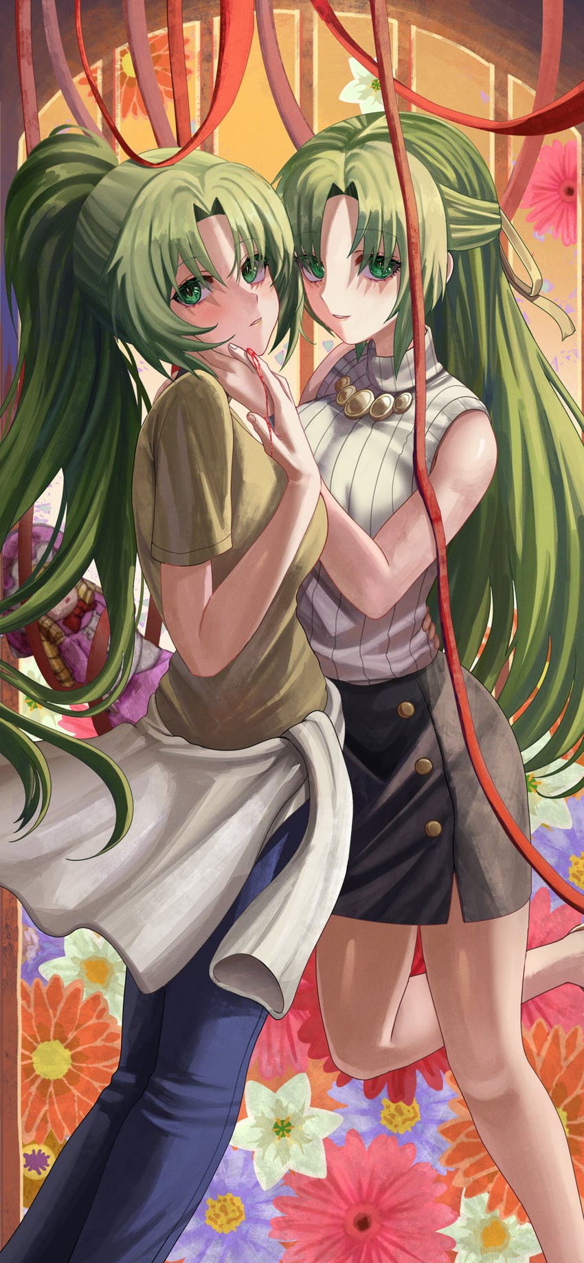 sonozaki mion and sonozaki shion (higurashi no naku koro ni) drawn by silvertsuki