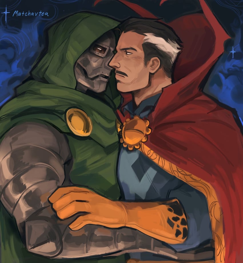 doctor strange and doctor doom (marvel and 2 more) drawn by ven_(matchavtea)