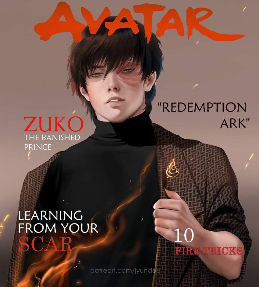 zuko (avatar legends and 1 more) drawn by jyundee