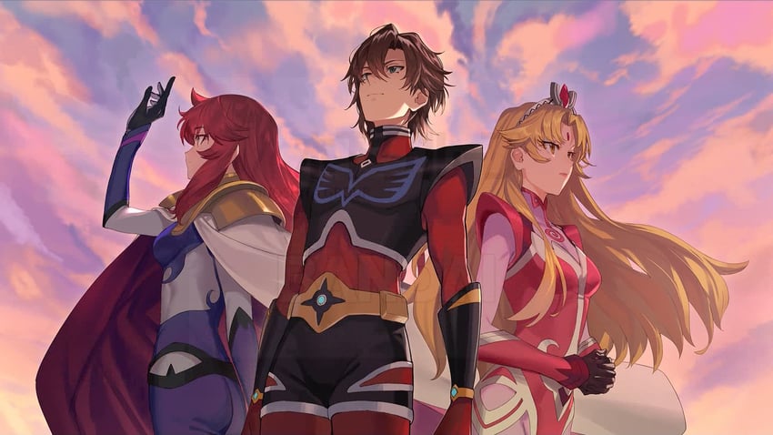 duke fleed, teronna aqua vega, and rubina beryl vega (mazinger and 2 more) drawn by shirabi