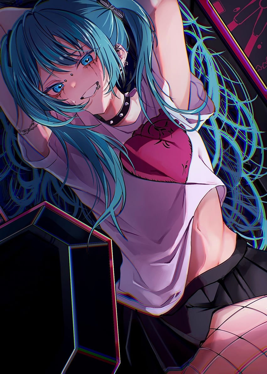 hatsune miku (vocaloid and 1 more) drawn by nekota_rekura
