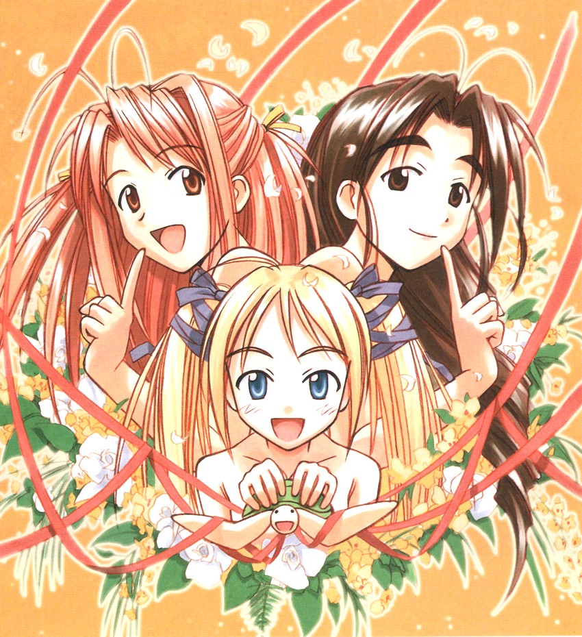 narusegawa naru, tama, otohime mutsumi, and sarah mcdougal (love hina) drawn by akamatsu_ken