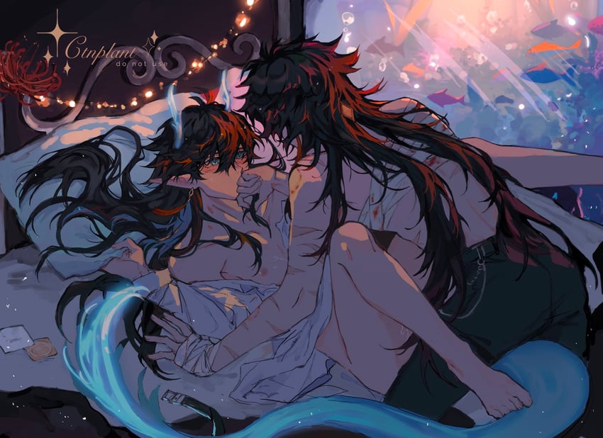dan heng and blade (honkai and 1 more) drawn by ctnplant