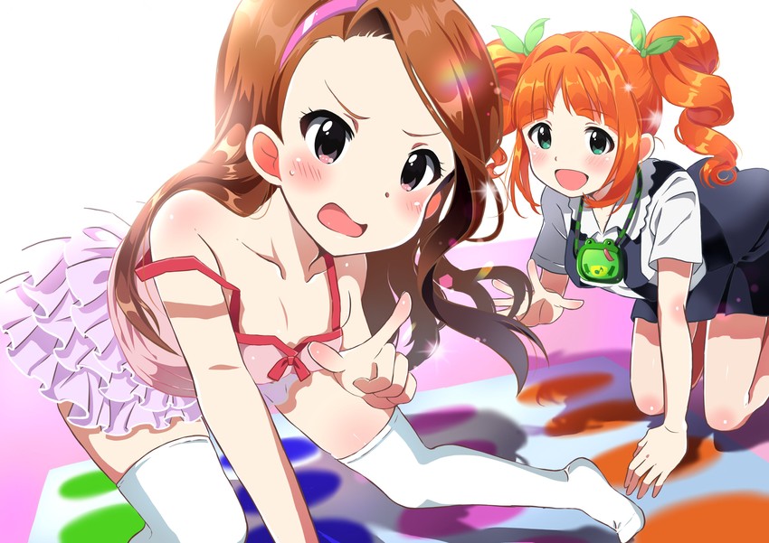minase iori, takatsuki yayoi, sengoku nadeko, and hachikuji mayoi (idolmaster and 1 more) drawn by mashimaro_tabetai