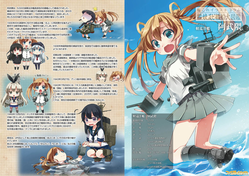 shimakaze, hibiki, ushio, kitakami, abukuma, and 1 more (kantai collection) drawn by koruri