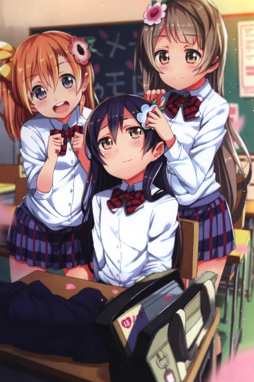 sonoda umi, minami kotori, and kosaka honoka (love live! and 1 more) drawn by haruken
