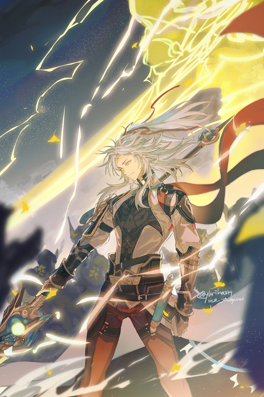 jing yuan and lightning-lord (honkai and 1 more) drawn by yuriha314