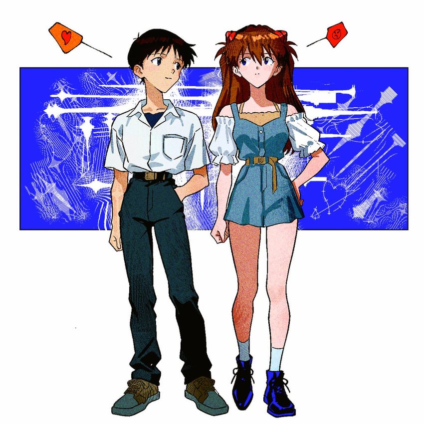souryuu asuka langley and ikari shinji (neon genesis evangelion) drawn by kirajoesta720