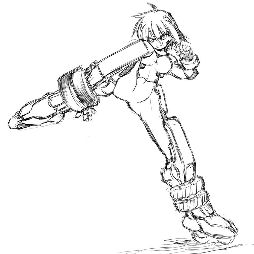 nove and jet edge (lyrical nanoha and 1 more) drawn by yu_lulu_(uka) and yuuka_(o.t.kingdom)