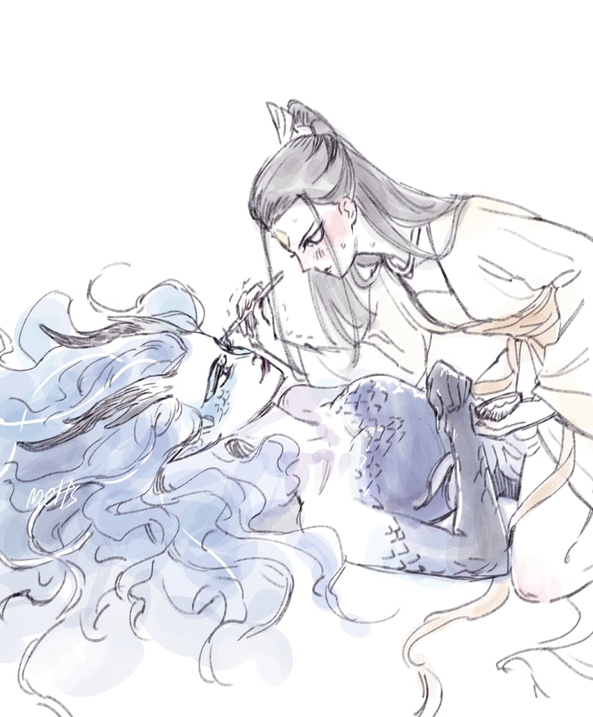 ao run and hetong (nezha zhi motong jiangshi) drawn by meltsmelts