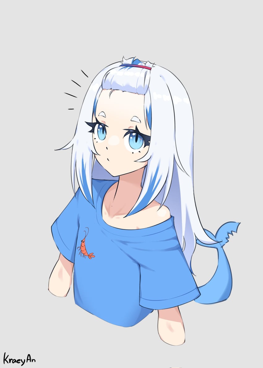 gawr gura and ebi-chan (hololive and 1 more) drawn by kraeyan