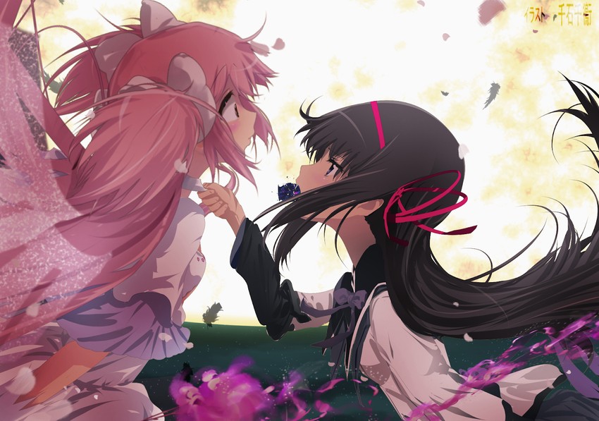 akemi homura, kaname madoka, and ultimate madoka (mahou shoujo madoka magica) drawn by sengoku_chidori