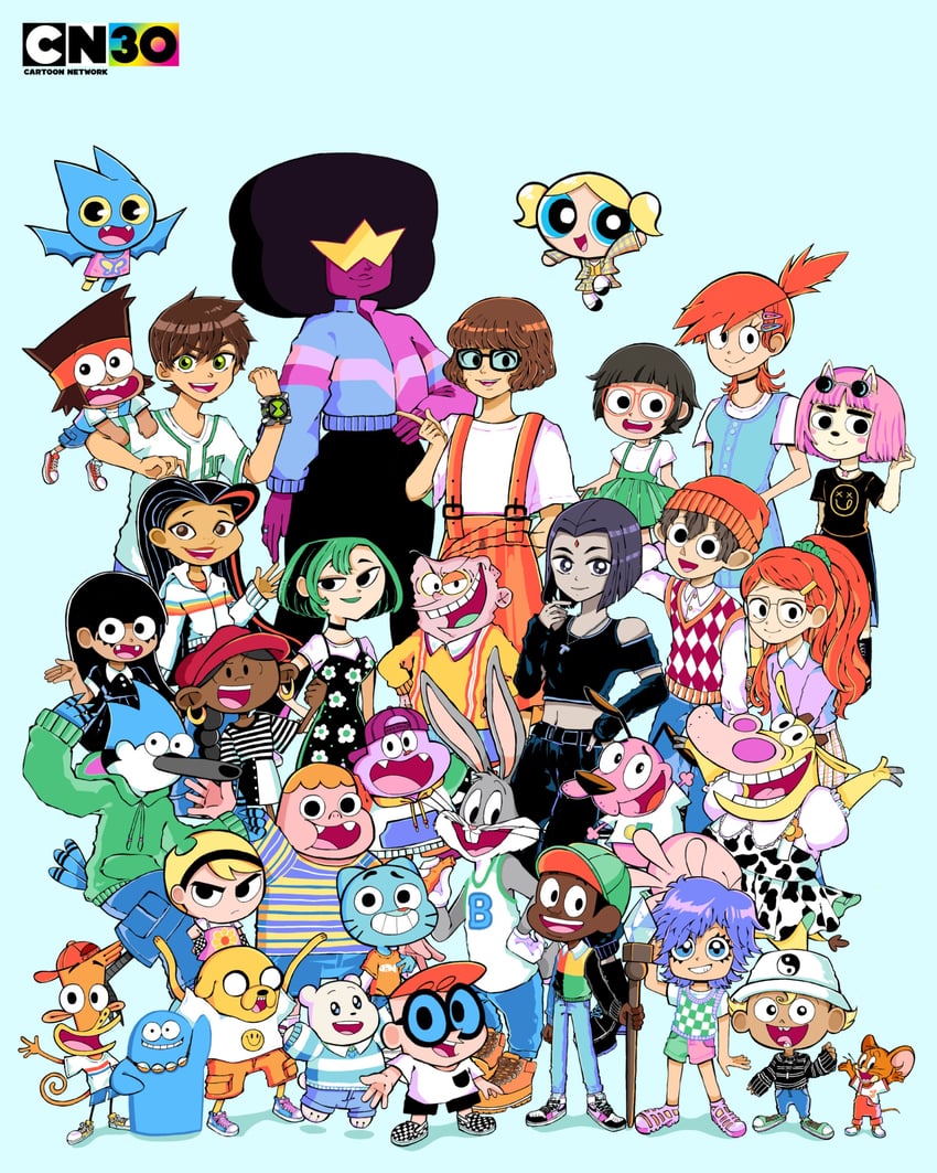 raven, bubbles, velma dinkley, frankie foster, ben tennyson, and 29 more (dc comics and 34 more) drawn by danishi