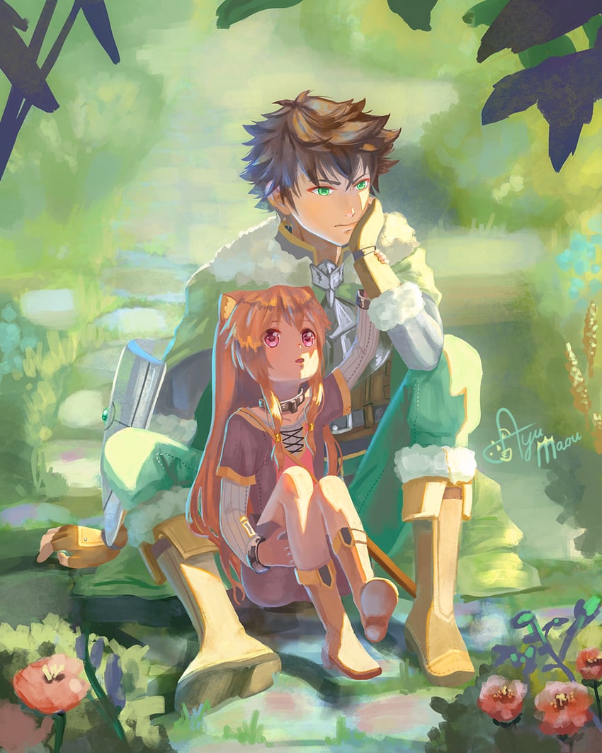 raphtalia and iwatani naofumi (tate no yuusha no nariagari) drawn by ayumaou