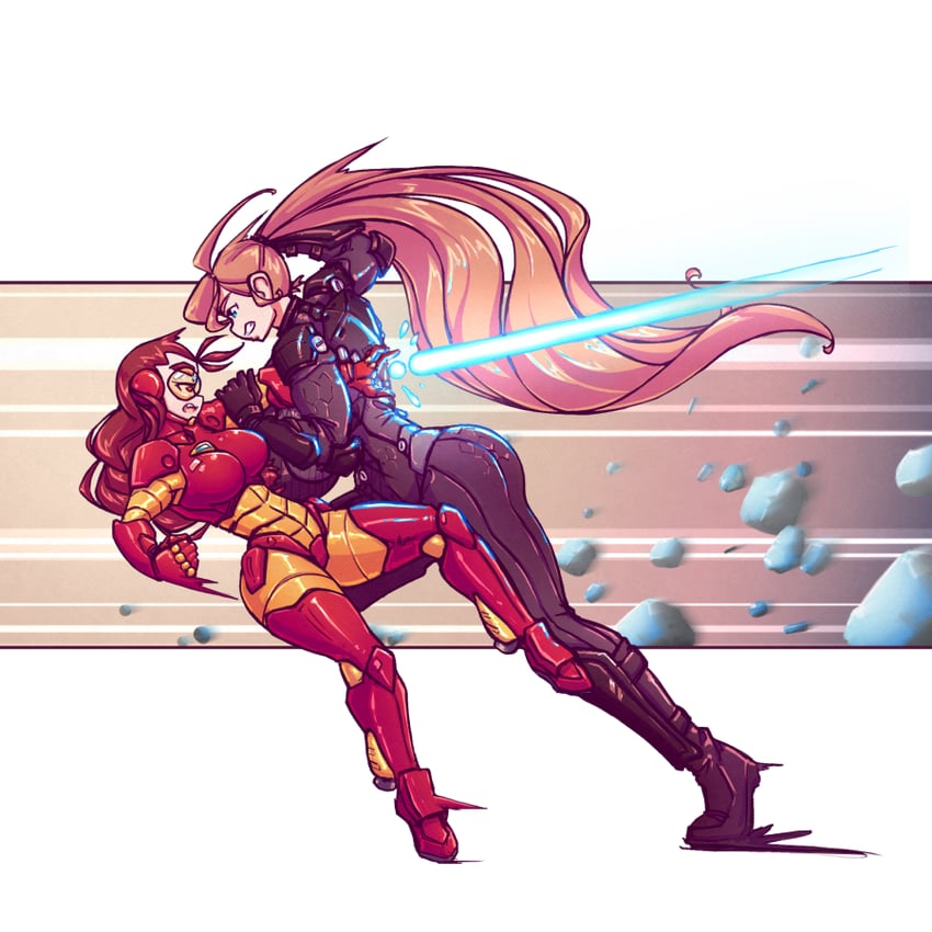 iron man, war machine, rose, and megan (original and 2 more) drawn by n647