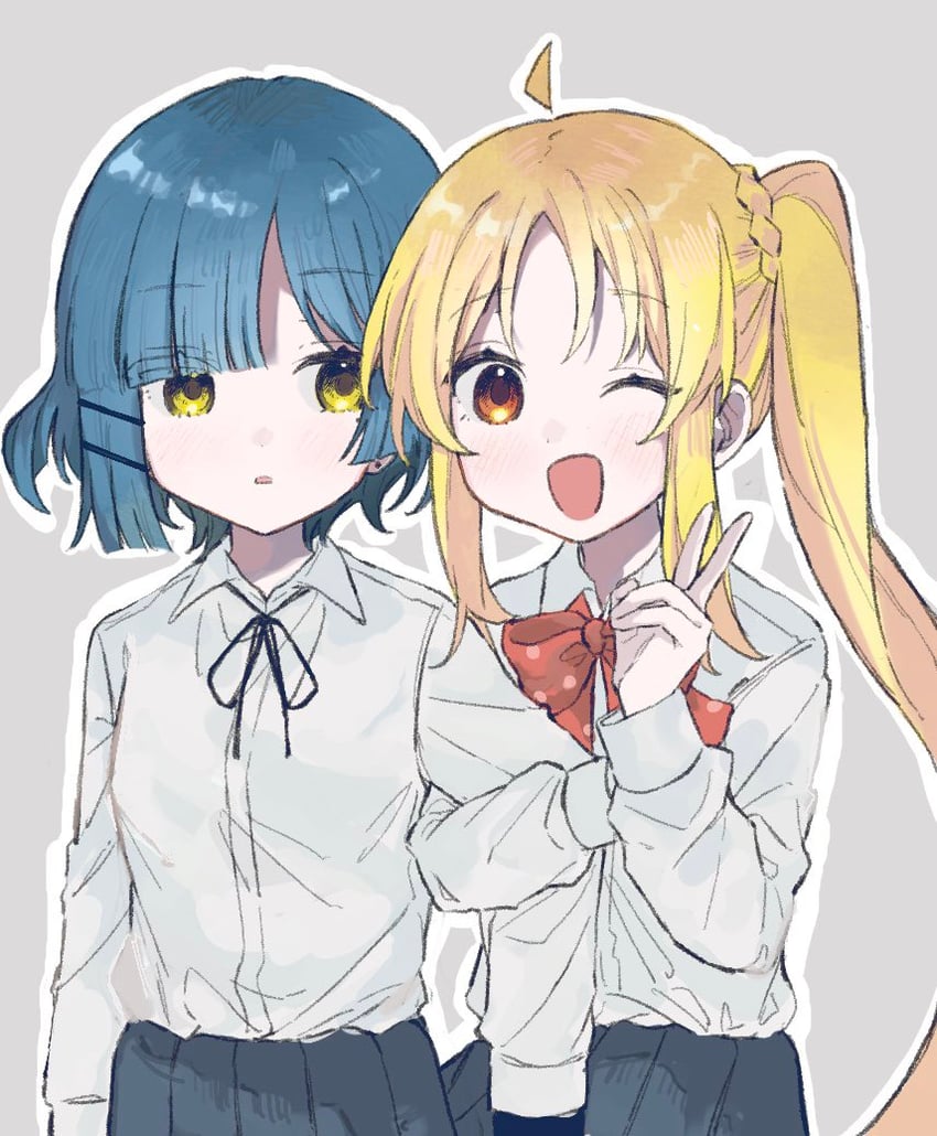ijichi nijika and yamada ryo (bocchi the rock!) drawn by oshio_(baniniwana)