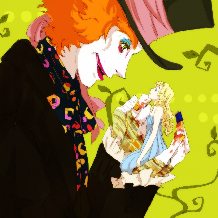 alice kingsleigh and tarrant hightopp (alice in wonderland) drawn by dai_(mebae16)