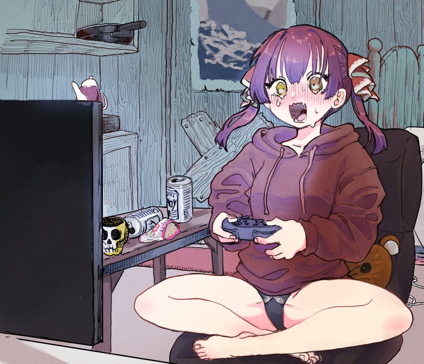 houshou marine and dokuro-kun (hololive) drawn by shinmiri_n