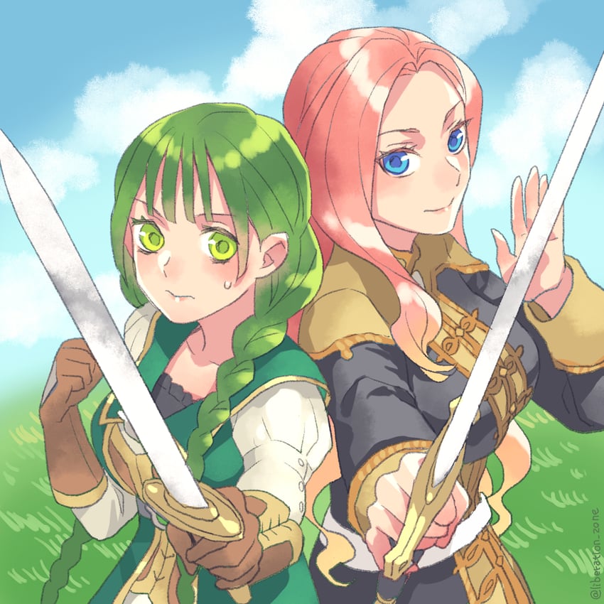 rishia ivyred and eclair seaetto (tate no yuusha no nariagari) drawn by minami_seira