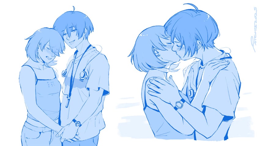 yuuki makoto and takeba yukari (persona and 1 more) drawn by paaaatchieee
