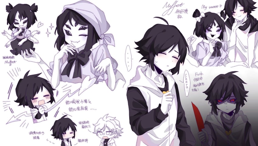 frisk, chara, and muffet (undertale and 1 more) drawn by laylayhappy