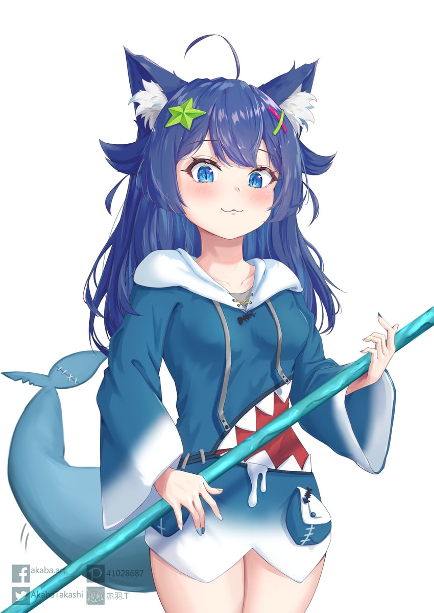 gawr gura and senzawa (hololive and 2 more) drawn by takasi.bingjun