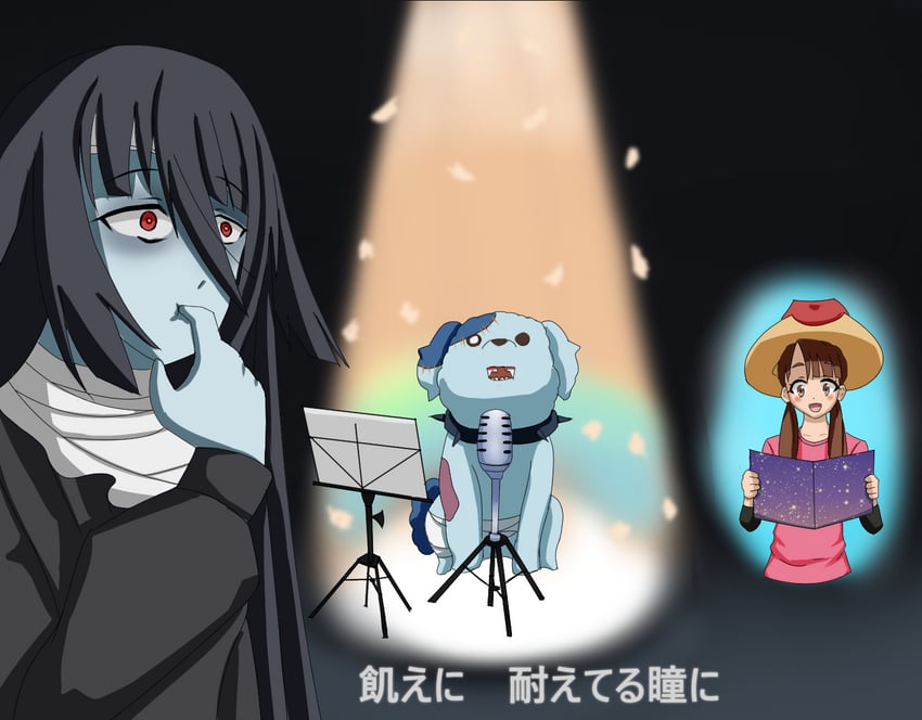 yamada tae, romero, and gatalympics oneesan (zombie land saga and 1 more) drawn by luminous_neko