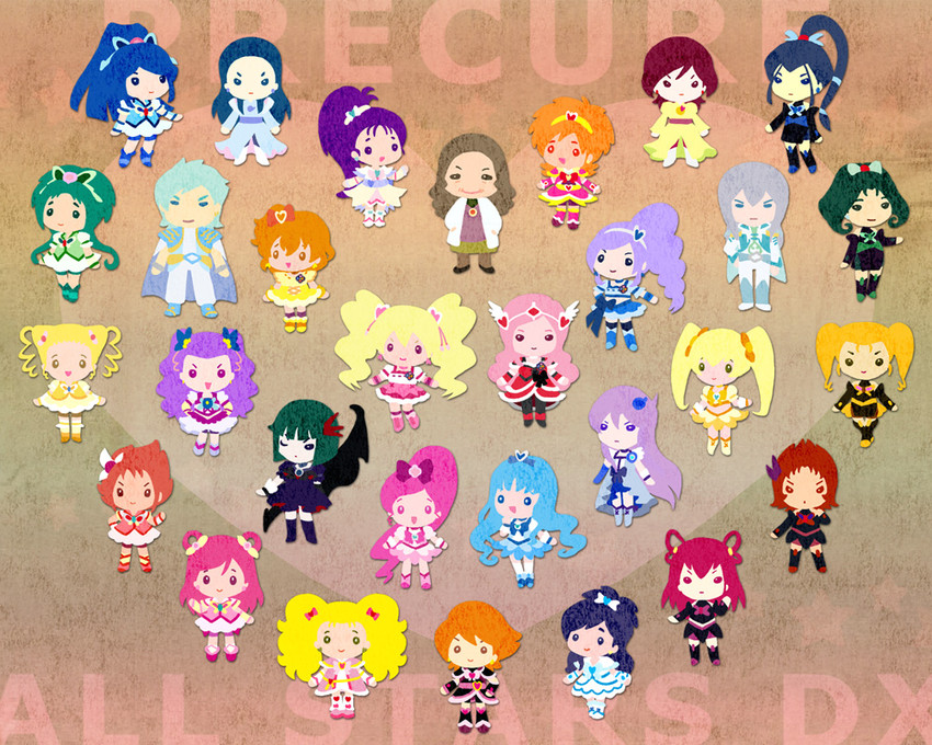 kurumi erika, misumi nagisa, hanasaki tsubomi, yukishiro honoka, higashi setsuna, and 44 more (precure and 8 more) drawn by taiga_ichigo