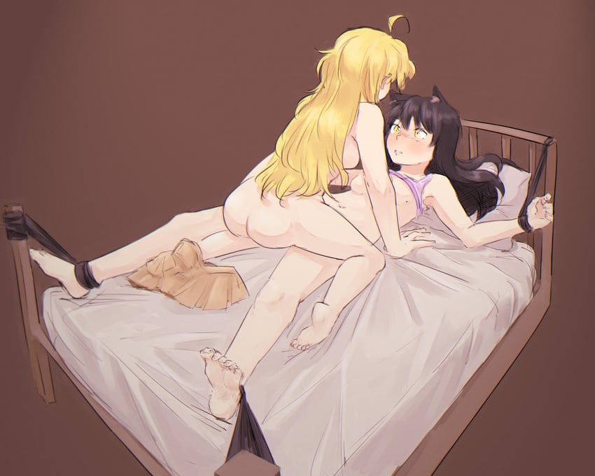 yang xiao long and blake belladonna (rwby) drawn by chadolbaegi