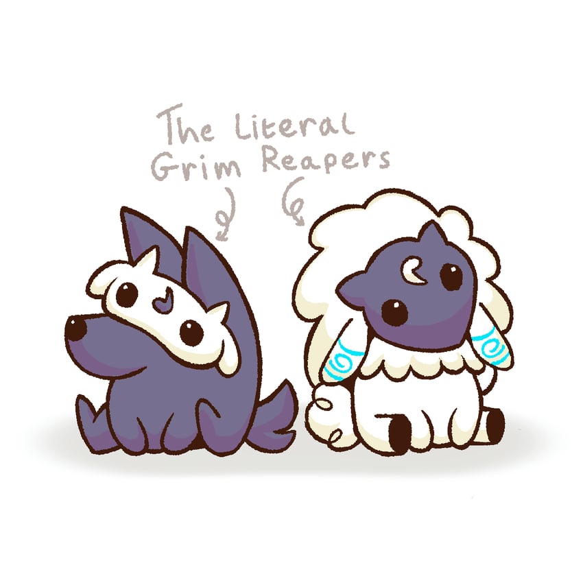 kindred, lamb, and wolf (league of legends) drawn by seryn_(serynskies)
