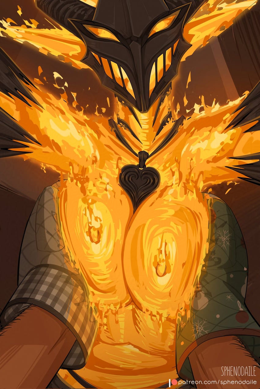 flame atronach (the elder scrolls and 1 more) drawn by sphenodaile