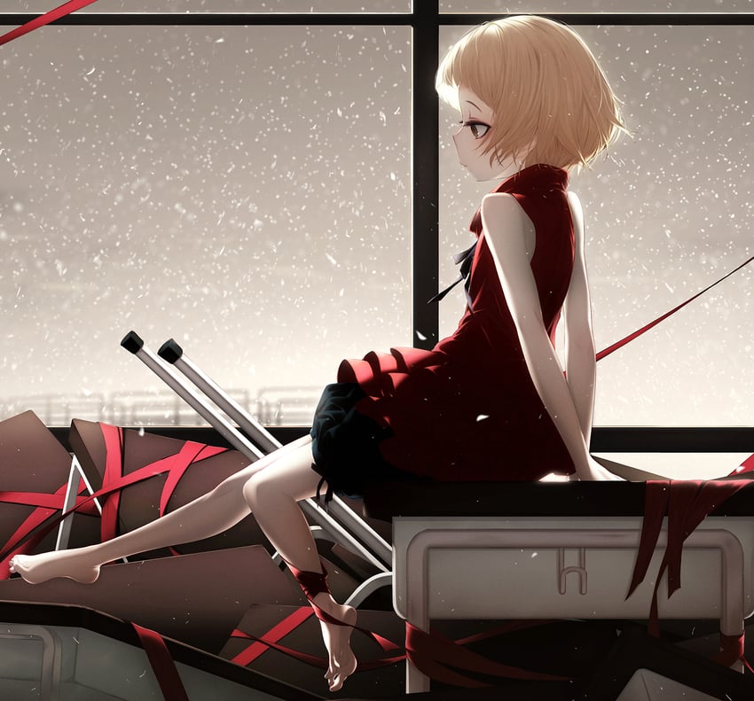 oshino shinobu and kiss-shot acerola-orion heart-under-blade (monogatari and 1 more) drawn by meko_(mk)