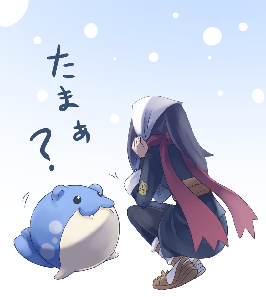 akari and spheal (pokemon and 1 more) drawn by skynight9