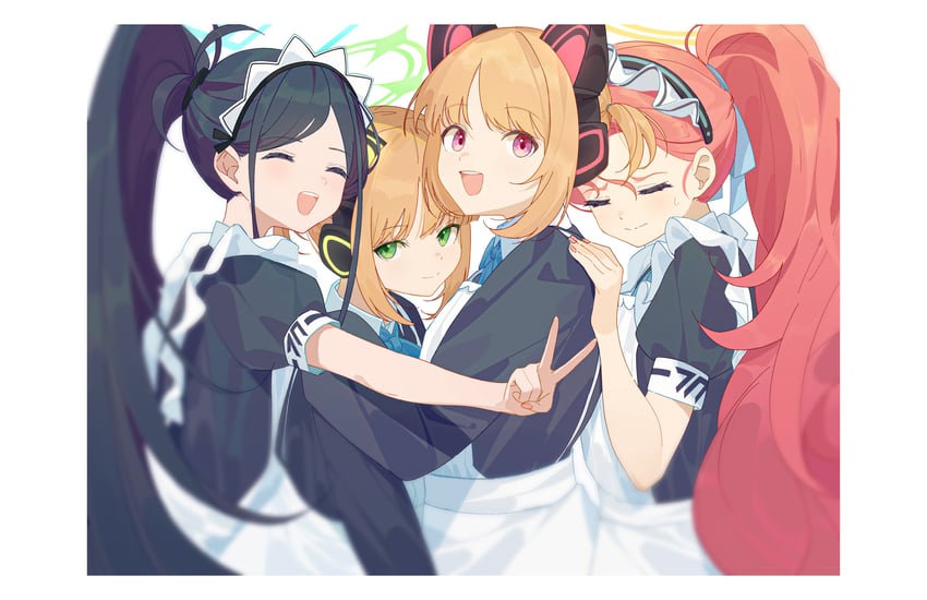 aris, momoi, midori, and yuzu (blue archive) drawn by gggggw