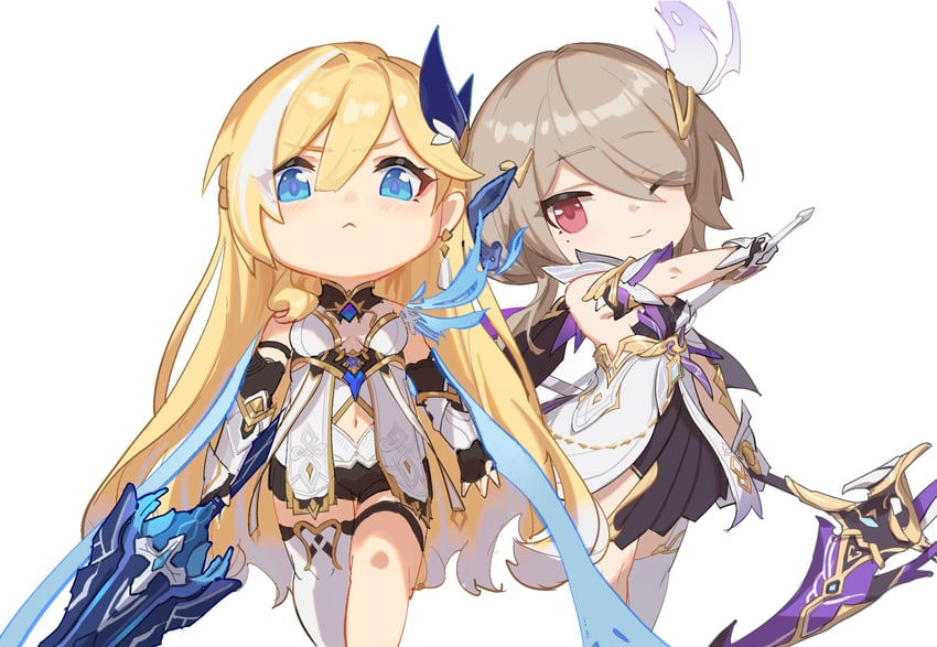 rita rossweisse and durandal (honkai and 1 more) drawn by ether.b