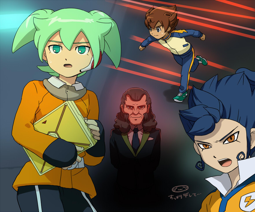 matsukaze tenma, tsurugi kyousuke, fei rune, and toudou heikichi (inazuma eleven and 2 more) drawn by mizuhara_aki