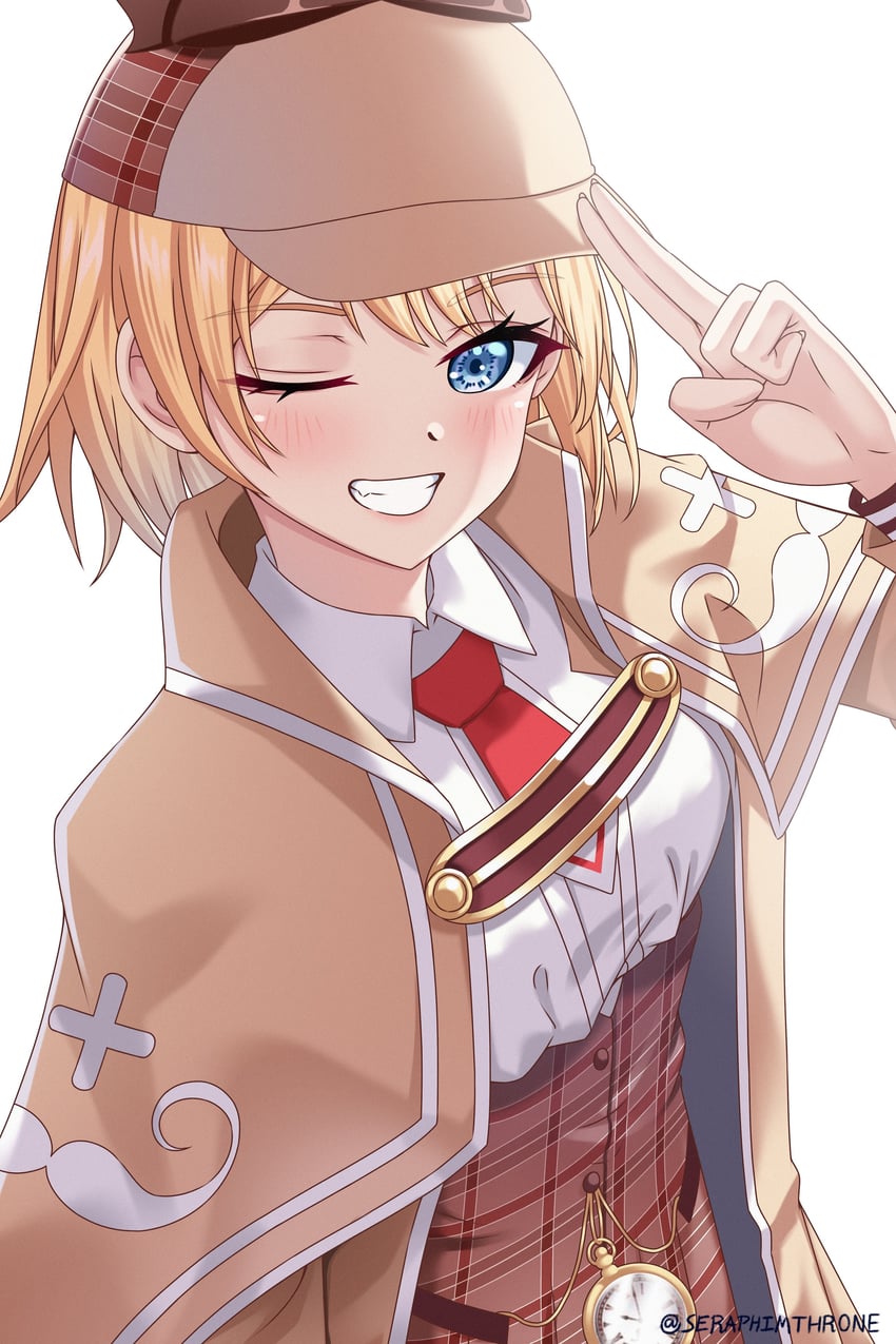 watson amelia (hololive and 1 more) drawn by seraphim_throne