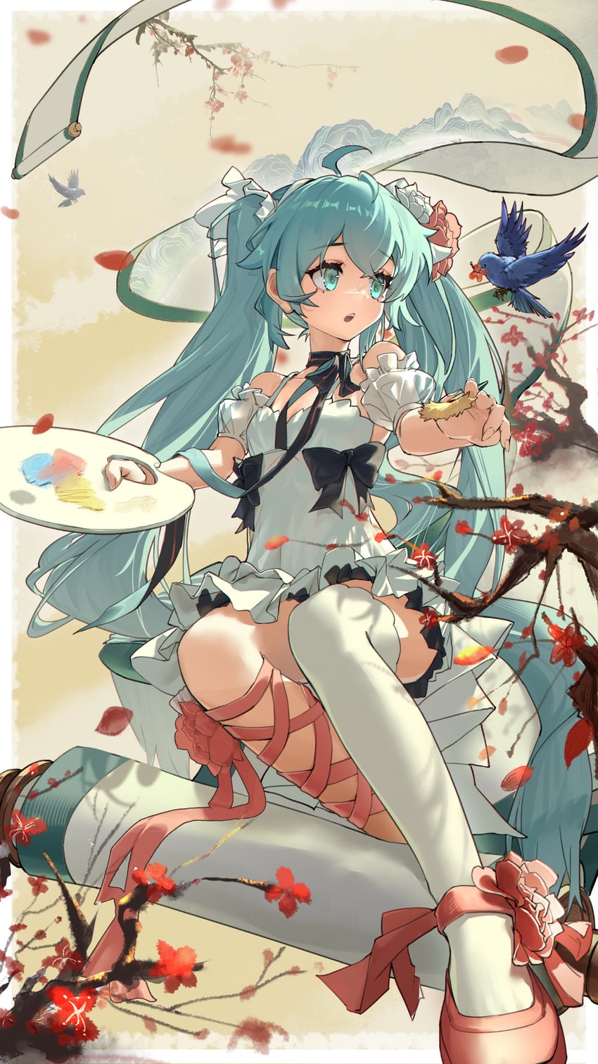 hatsune miku (vocaloid) drawn by yue_kan_shao_nian_fa_fa