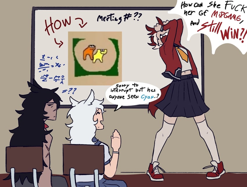 jovial merryment, superstitional realism, lightning strikes thrice, resolute mind afternoon, and downtown skybox (horse race tests) drawn by otaeriaaoba