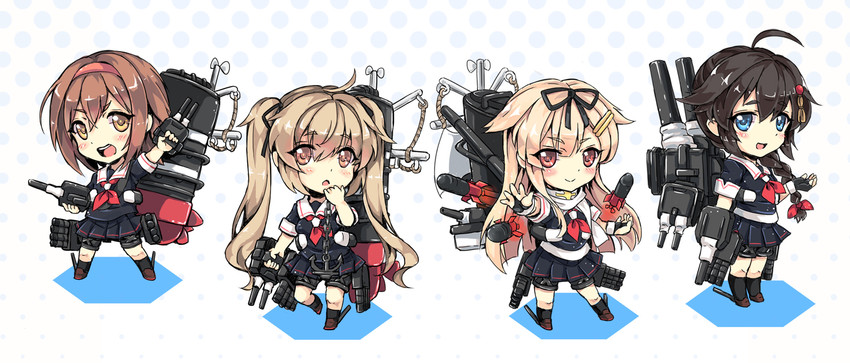 shigure, yuudachi, shigure kai ni, yuudachi kai ni, murasame, and 1 more (kantai collection) drawn by north_abyssor