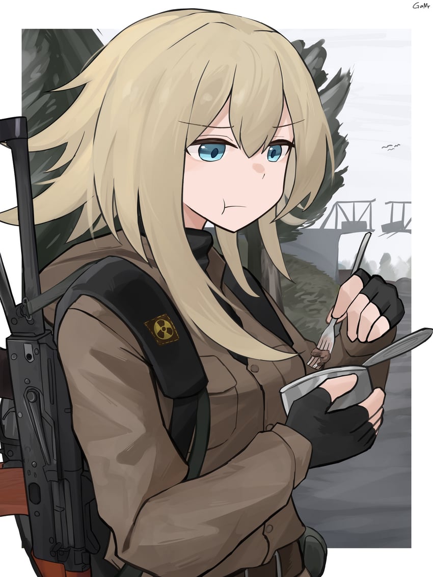 ak-74u (girls' frontline and 1 more) drawn by gamryous