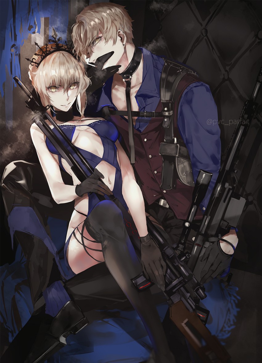 artoria pendragon, saber alter, arthur pendragon, and arthur pendragon alter (fate and 1 more) drawn by pvc_parfait
