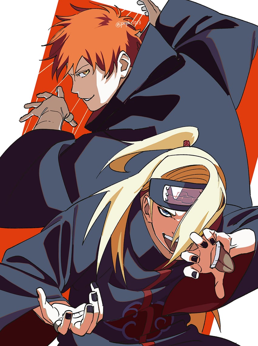 deidara and sasori (naruto and 1 more) drawn by pnpk_1013