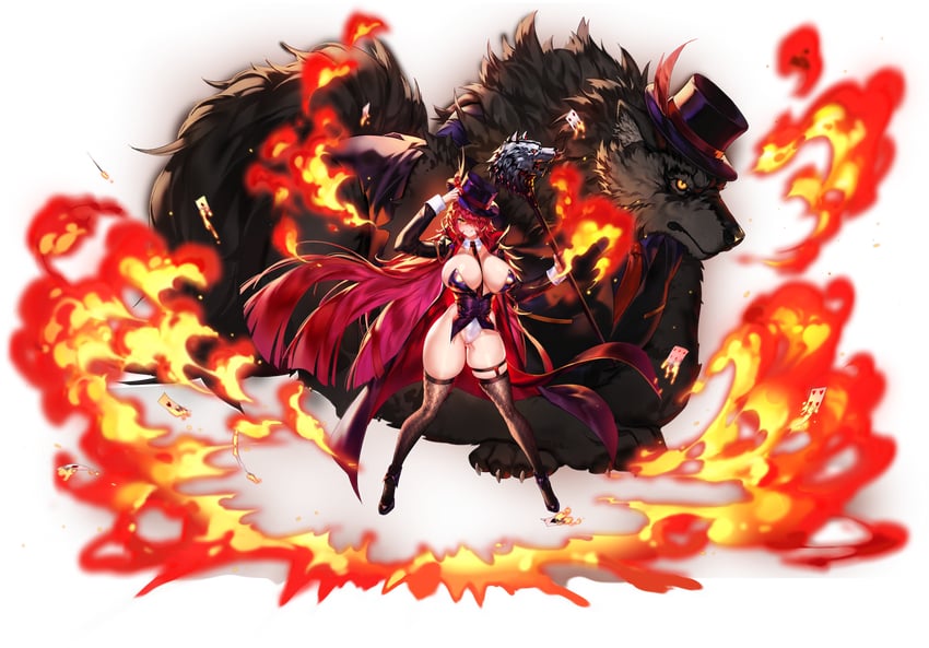 brunhild and garmr (last origin) drawn by zephy_(artist)